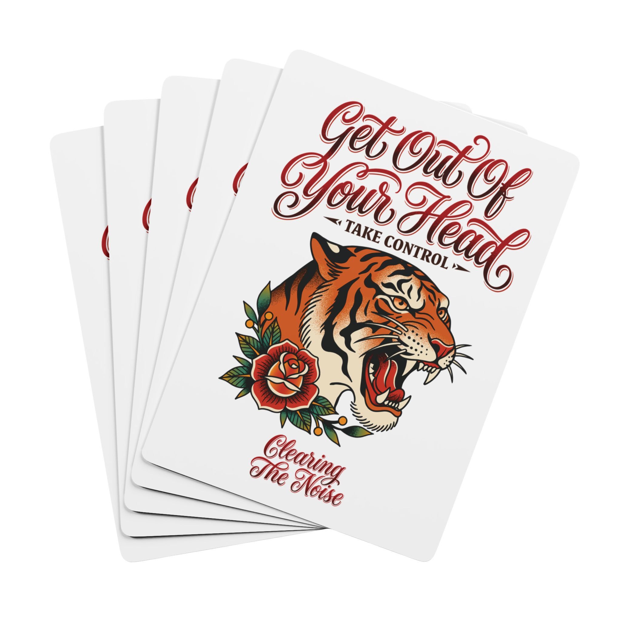Roaring Tiger Tattoo Art Poker Playing Cards | Ace of Spades Deck - Image 3